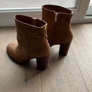 Brown leather boots